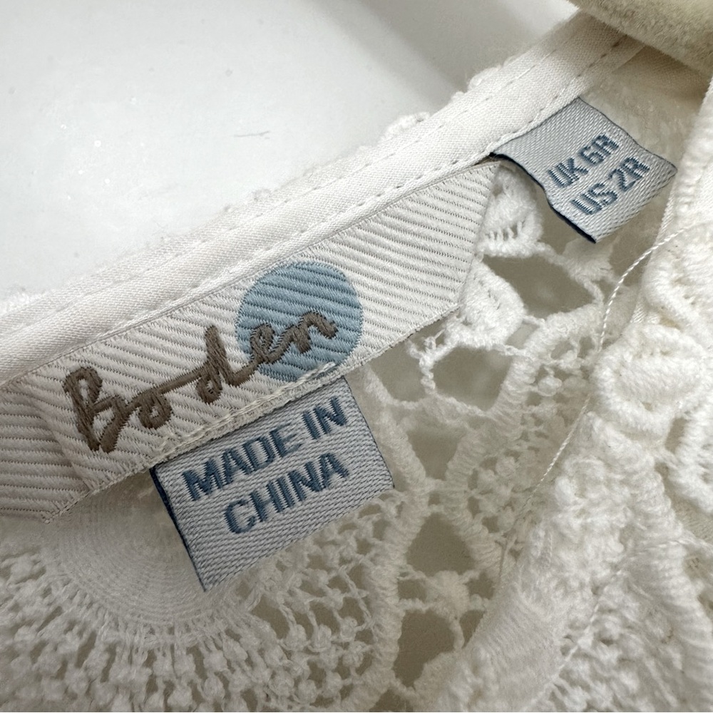 Boden Floral White Lace Long Sleeve Dress 2R - Picture 11 of 11